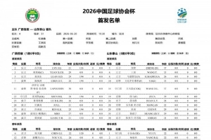 广西恒宸对阵山东泰山首发：双方外援对决，段刘愚、依木兰亮相