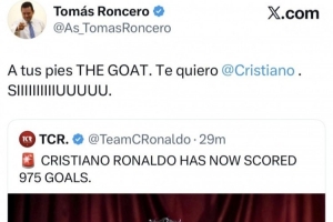 龙赛罗社交媒体致敬C罗：THE GOAT传奇永续，爱您！SIIIIIIIIUUUU