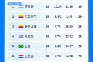 世预赛南美区第二阶段结束，五队晋级32强：厄瓜多尔淘汰 巴西巴拉圭成功晋级