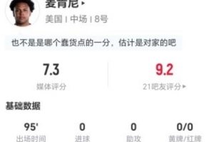 麦肯尼:0射门0过人+1关键传球 17次丢球权+2次解围3次抢断+6次对抗成功