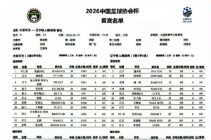 辽宁铁人足协杯第4轮客场对阵大连，首发阵容中李提香担任队长